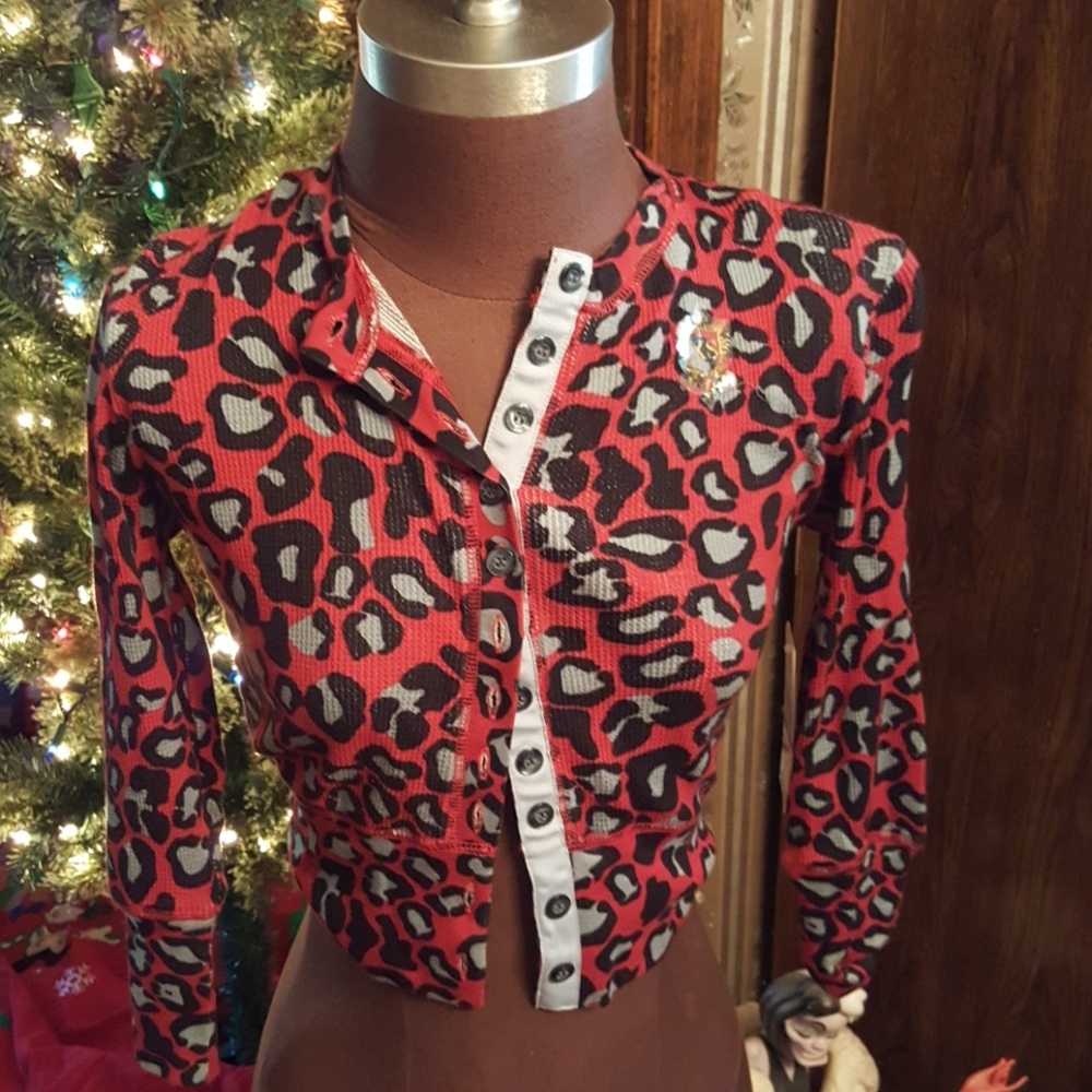Red By Marc  Ecko Leopard Cardigan totally different NWT